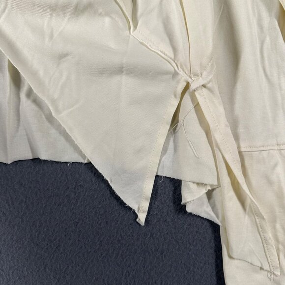 Ododos Womens L Asymmetrical Hem Long Sleeve Cream Top Soft Modal Polyester‎ - Picture 4 of 6